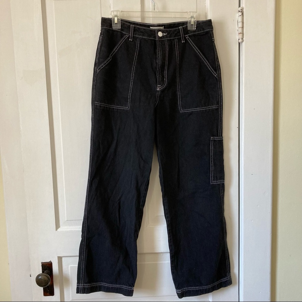 Forever 21 Black Contrast Stitch Carpenter Jeans
